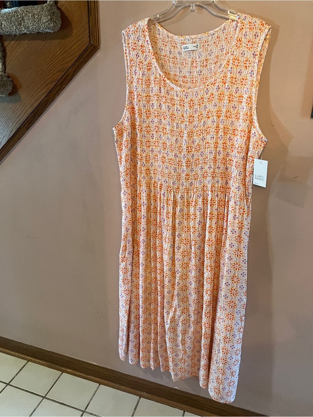 Croft & Barrow sleeveless smocked maxi dress, 3X, NWT.